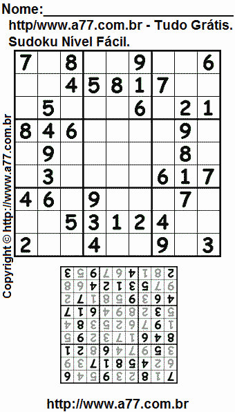 Sudoku Fácil Para Imprimir