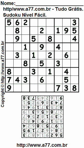 jogo facil de sudoku para imprimir