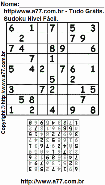 Sudoku Fácil Para Impressão