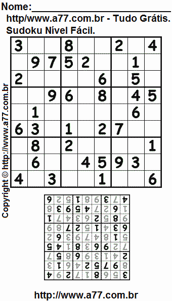 Sudoku Fácil Para Impressão