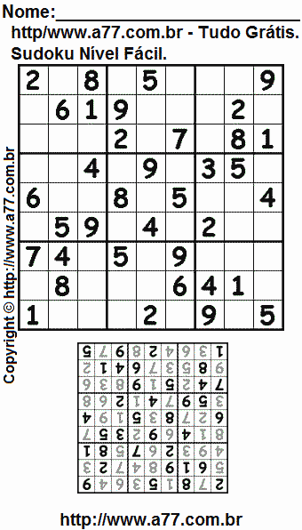 Sudoku Grátis Fácil Para Impressão