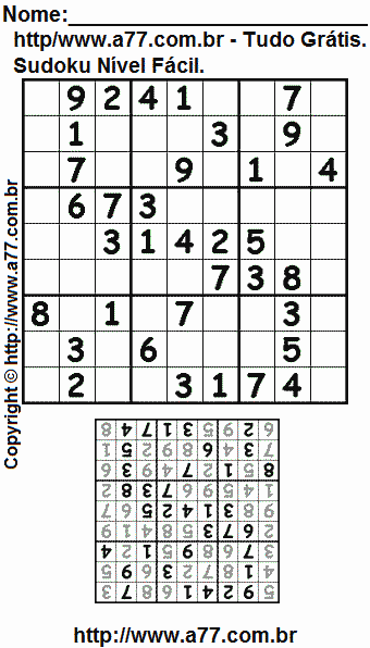 Sudoku Fácil Para Imprimir