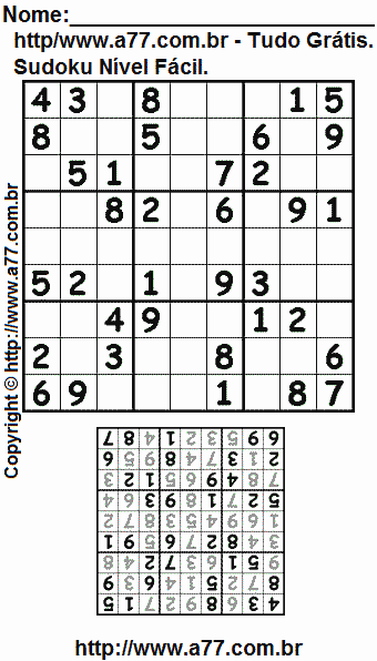 Sudoku Para Impressão