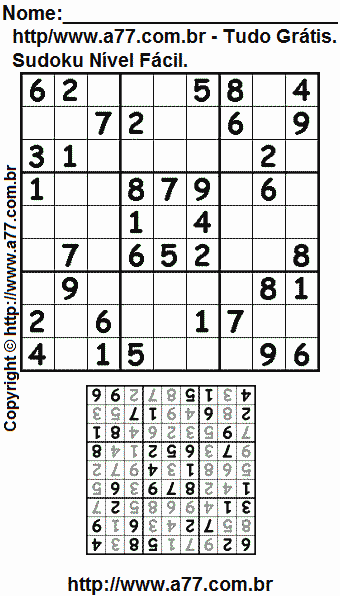 Sudoku Para Imprimir Com Respostas