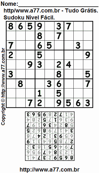 Sudoku Para Impressão Com Respostas