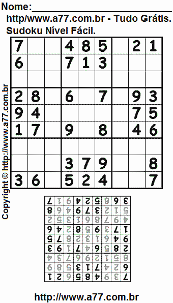 Sudoku Para Imprimir Com Respostas