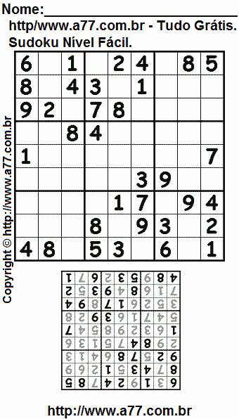 Sudoku Para Impressão Com Respostas