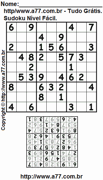 Sudoku Para Impressão Com Resposta