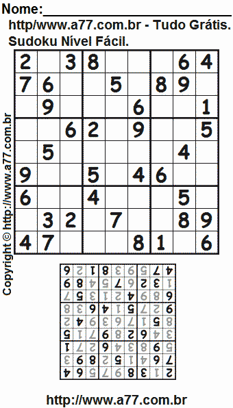 Sudoku Para Impressão Com Respostas