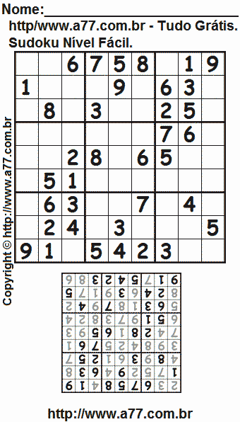 Sudoku Fácil Para Imprimir