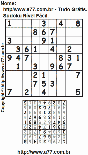 sudoku para imprimir gratis nivel facil