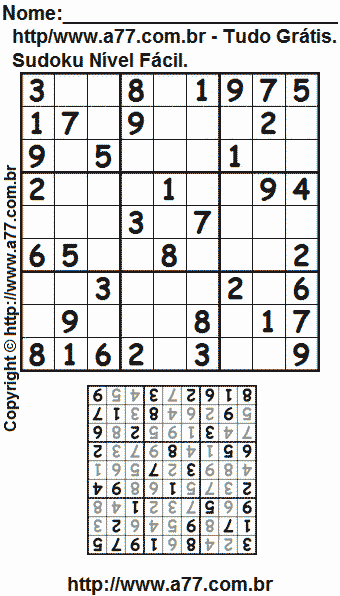 Sudoku Para Imprimir Com Resposta