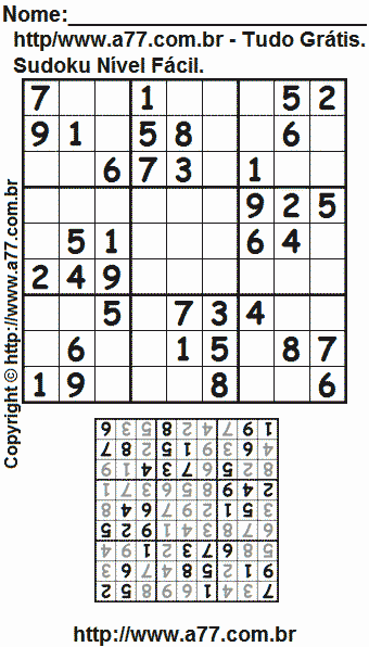 Sudoku Fácil Para Imprimir