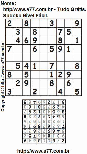 Sudoku Fácil Para Imprimir