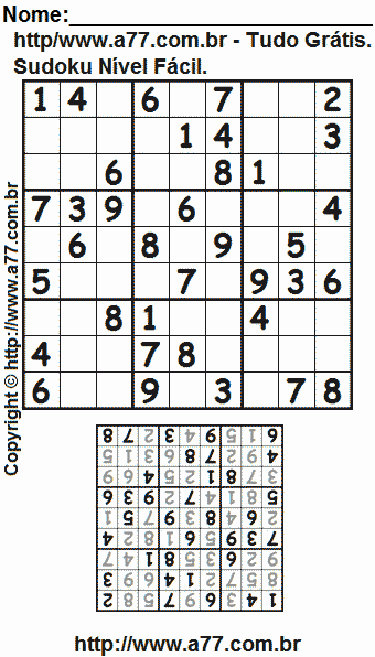 Sudoku para imprimir  Sudoku para imprimir, Sudoku, Atividades para idosos