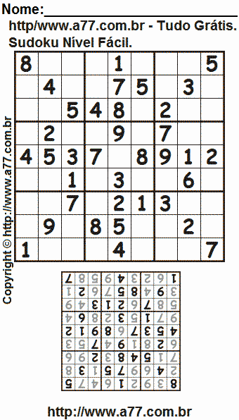 sudoku para imprimir facil com respostas