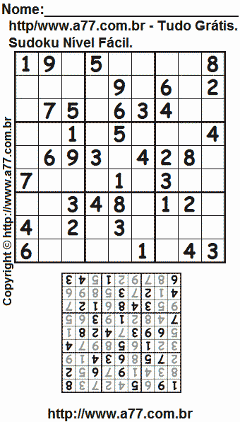 sudoku para imprimir com resposta