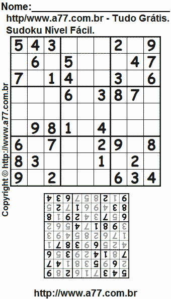 Sudoku Para Imprimir Com Respostas