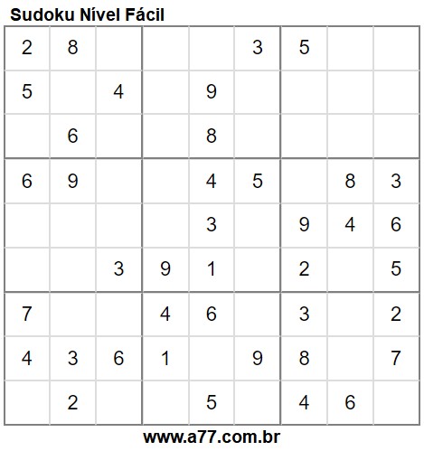 Sudokus Fácil Para Impressão
